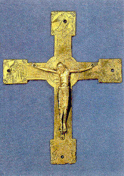 3: Middelalderkorset fra Ons- bjerg kirke. Originalkorset er på Nationalmuseet. (foto udlånt af Danmarks Kirker, Nat.Mus.)