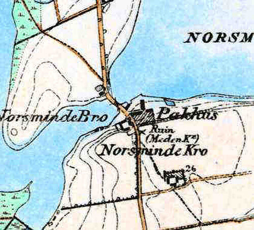  Generalstabskortet fra 1800-tallet angav stadig kirkestedet.